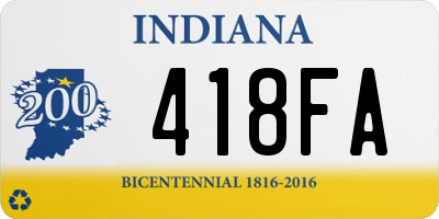 IN license plate 418FA