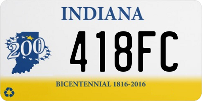 IN license plate 418FC