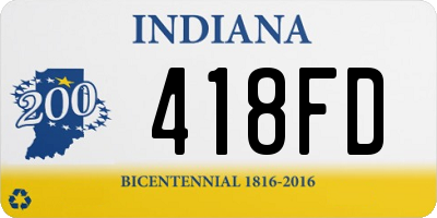 IN license plate 418FD