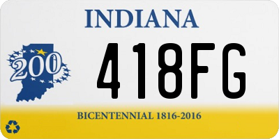 IN license plate 418FG
