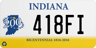 IN license plate 418FI