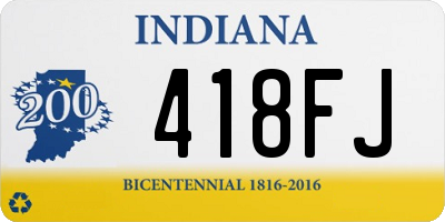 IN license plate 418FJ