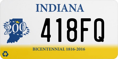 IN license plate 418FQ