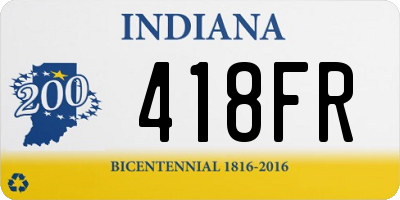 IN license plate 418FR