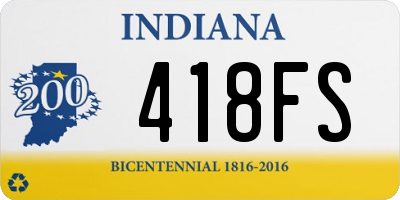 IN license plate 418FS