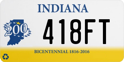 IN license plate 418FT