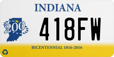 IN license plate 418FW