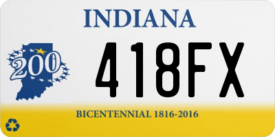 IN license plate 418FX