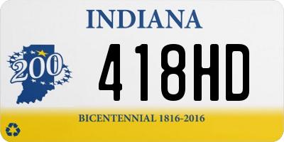 IN license plate 418HD