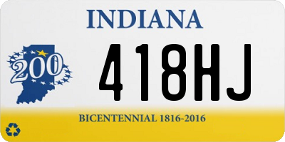 IN license plate 418HJ