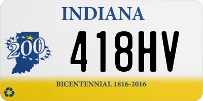 IN license plate 418HV