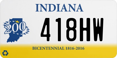 IN license plate 418HW