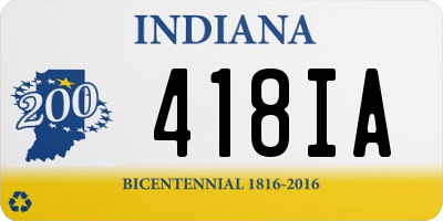 IN license plate 418IA