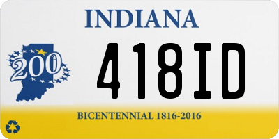 IN license plate 418ID