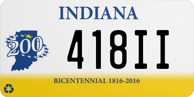 IN license plate 418II