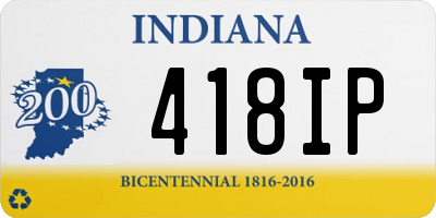 IN license plate 418IP