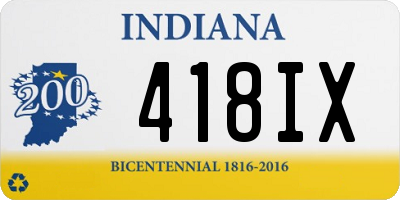 IN license plate 418IX