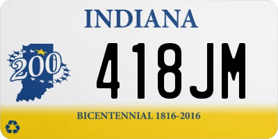 IN license plate 418JM