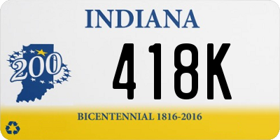 IN license plate 418K