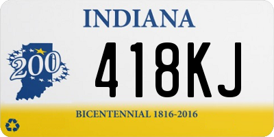 IN license plate 418KJ