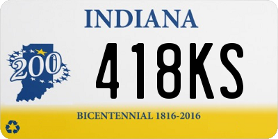 IN license plate 418KS