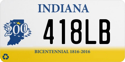 IN license plate 418LB