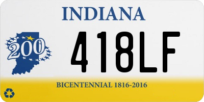 IN license plate 418LF