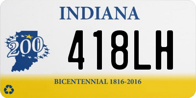 IN license plate 418LH