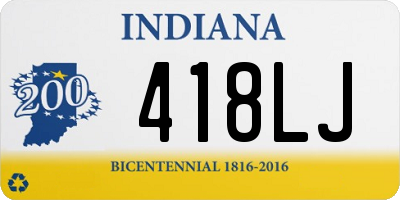 IN license plate 418LJ