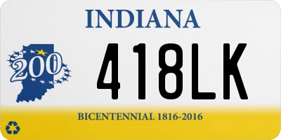 IN license plate 418LK