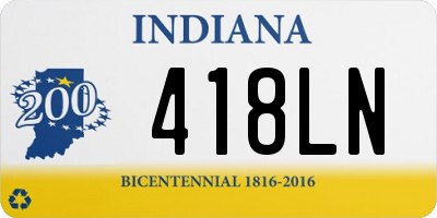 IN license plate 418LN