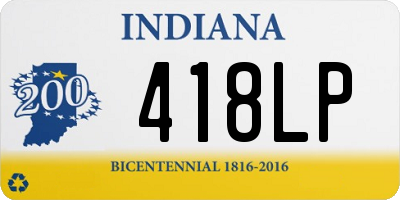 IN license plate 418LP