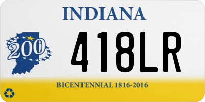 IN license plate 418LR