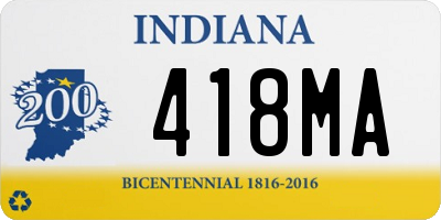 IN license plate 418MA