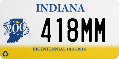 IN license plate 418MM