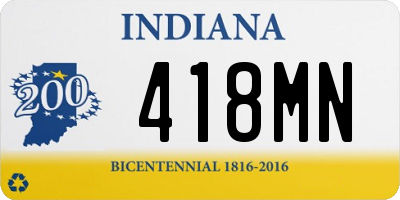 IN license plate 418MN