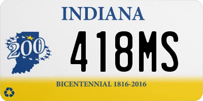 IN license plate 418MS