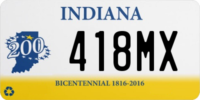 IN license plate 418MX