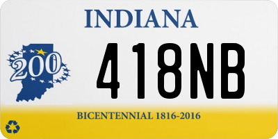 IN license plate 418NB