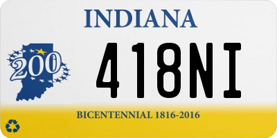 IN license plate 418NI