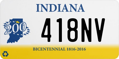 IN license plate 418NV