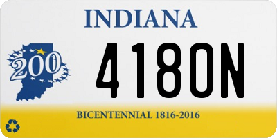 IN license plate 418ON