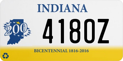 IN license plate 418OZ