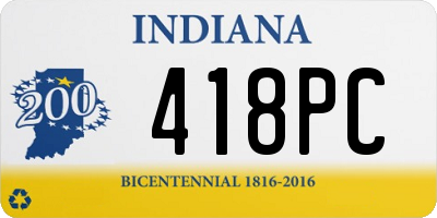 IN license plate 418PC