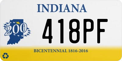 IN license plate 418PF