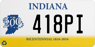 IN license plate 418PI