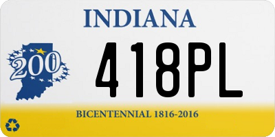 IN license plate 418PL