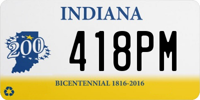 IN license plate 418PM