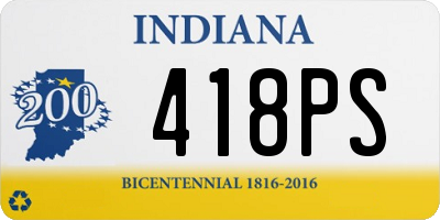 IN license plate 418PS