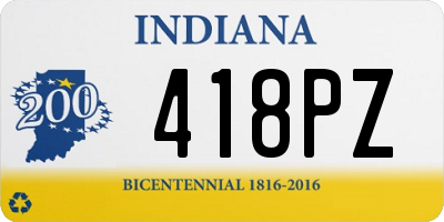 IN license plate 418PZ